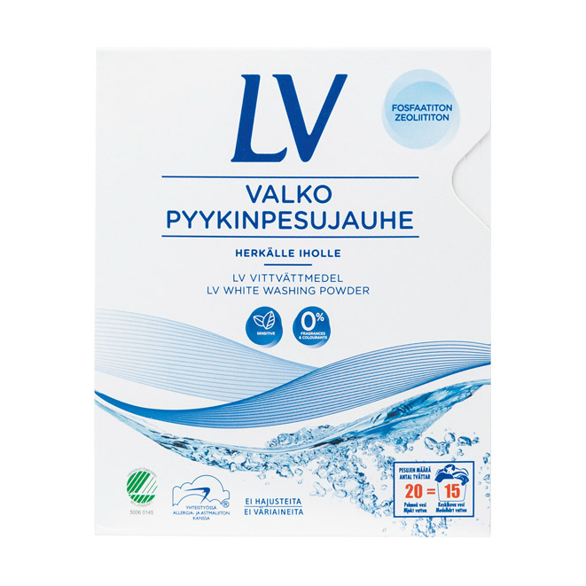Стиральный порошок для белого LV valko pyykinpesujauhe (гипоаллергенный) - 750 гр.