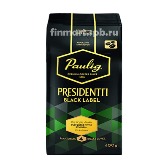 Кофе в зёрнах Paulig Presidentti Black Label - 400 гр.