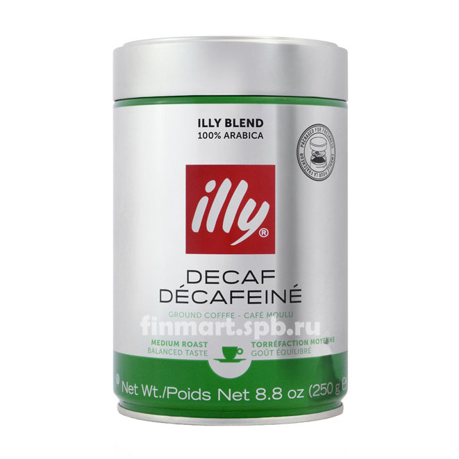 Кофе молотый illy Deca (без кофеина) - 250 гр.