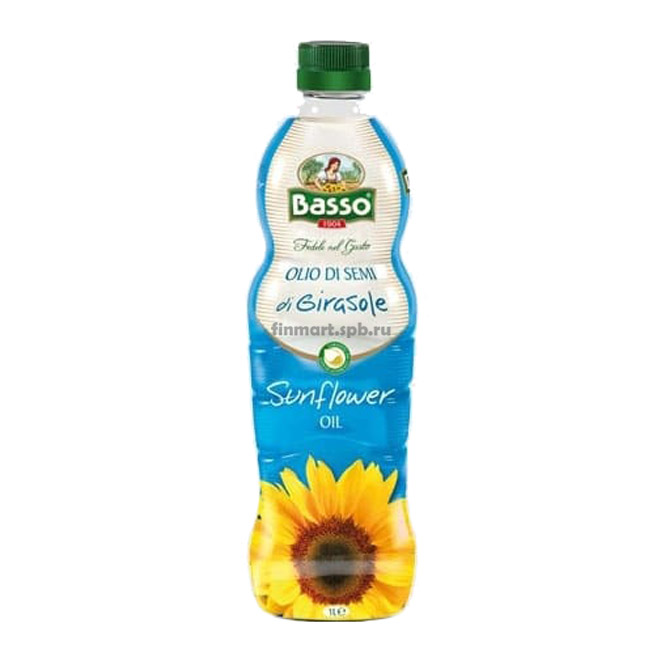 Масло подсолнечное Basso Olio Di Semi of Girasole  - Sunflower Oil - 1 л.
