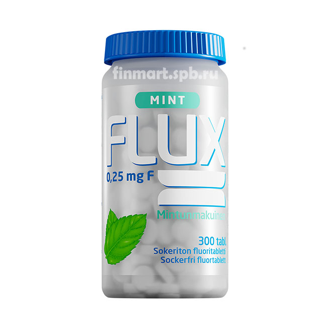 Фтор в таблетках Flux Mint 0,25 мг. (вкус мяты) - 300 шт.