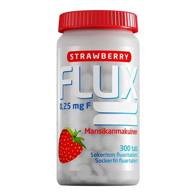 Фтор в таблетках Flux Strawberry 0,25 мг. (вкус клубники) - 300 шт.