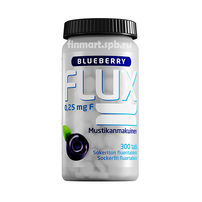 Фтор в таблетках Flux Blueberry 0,25 мг. (вкус черники) - 100 шт.