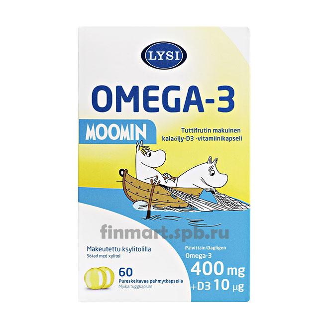 Рыбий жир в капсулах Lysi Omega-3 moomin - 60 шт.
