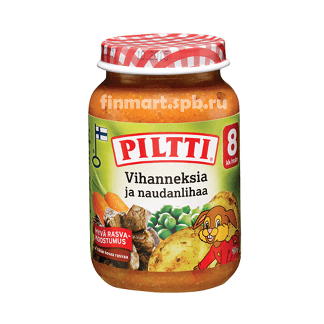 Детское овощное пюре Пилти овощи с говядиной - 190 гр.