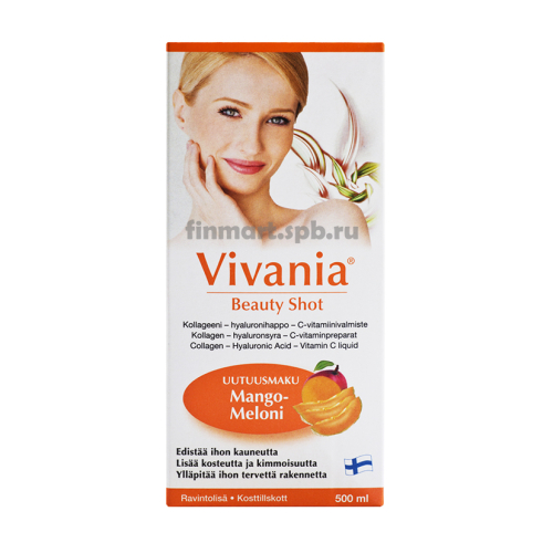 Витамин гиалуроновая кислота Vivania Beauty Shot (mango-meloni) - 500 мл.