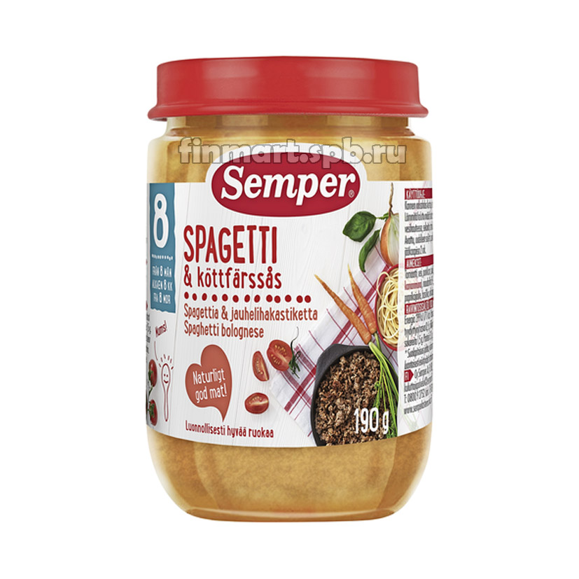 Semper Spagetti&kottfarssas (спагетти и фарш) 8+ - 190 гр.