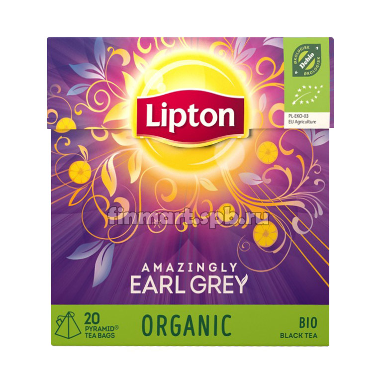 Черный чай Lipton amazingly eral grey (органический) - 20 пак.