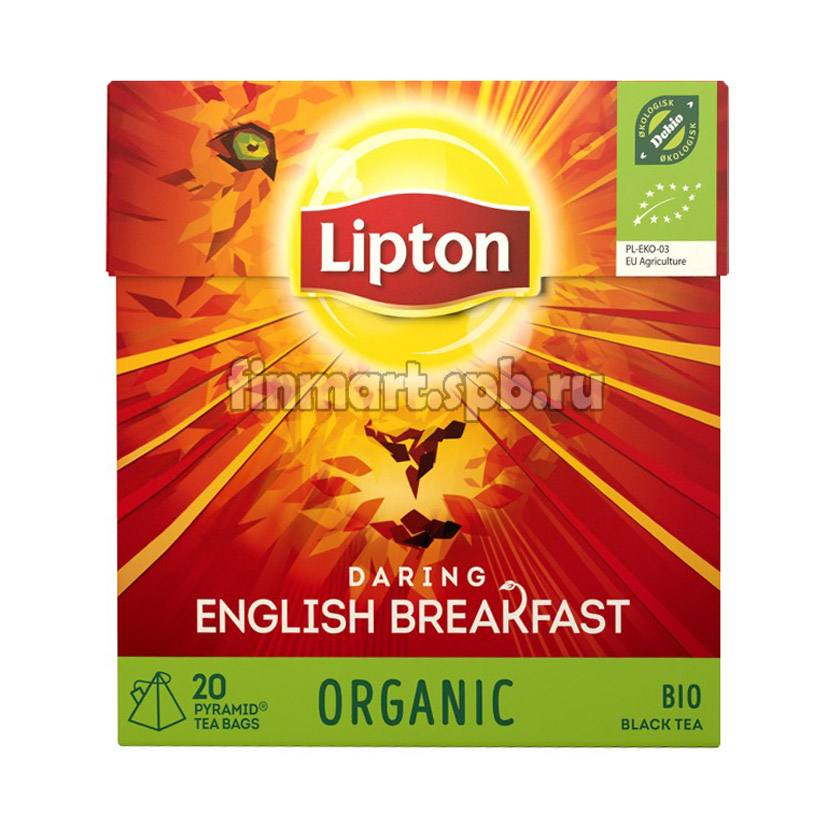Черный чай Lipton darin english breakfast (органический) - 20 пак.