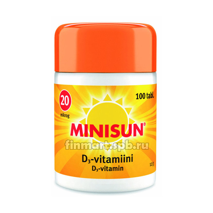 Витамин Д Minisun D3 10 mkg - 100 шт.