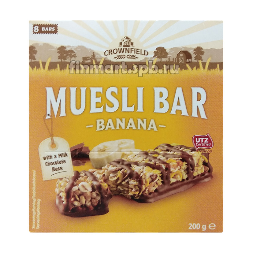 Батончики мюсли Muesli Bar Banana (с бананом) - 8 шт.