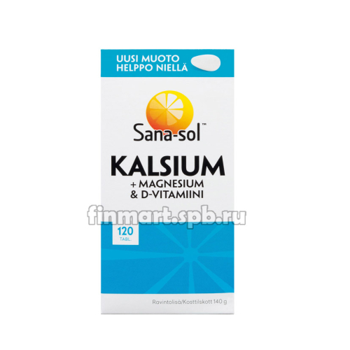 Sana-Sol Kalsium+Magnesium & D-vitamiini (Сана-сол Кальций, Магний, Витамин Д) - 120 таб.