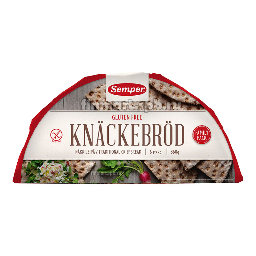 Пшеничные хлебцы Semper Näkkileipä gluteeniton (без глютена) - 360 гр.