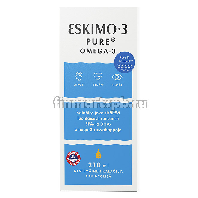 Eskimo-3 Pure Omega-3 - рыбий жир (Омега 3 без добавок) , 210 мл.