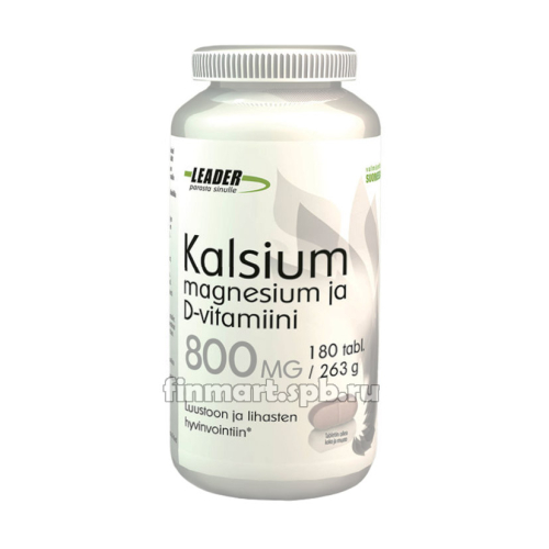 Витамины Leader Kalsium Magnesium D-vitamiini (кадьций, магний, витамин Д) - 180 таб.