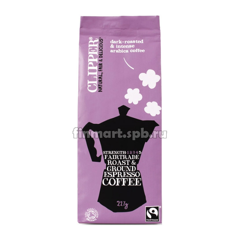 Кофе молотый Clipper Luomu Espresso (органический, обжарка 4) - 227 гр.