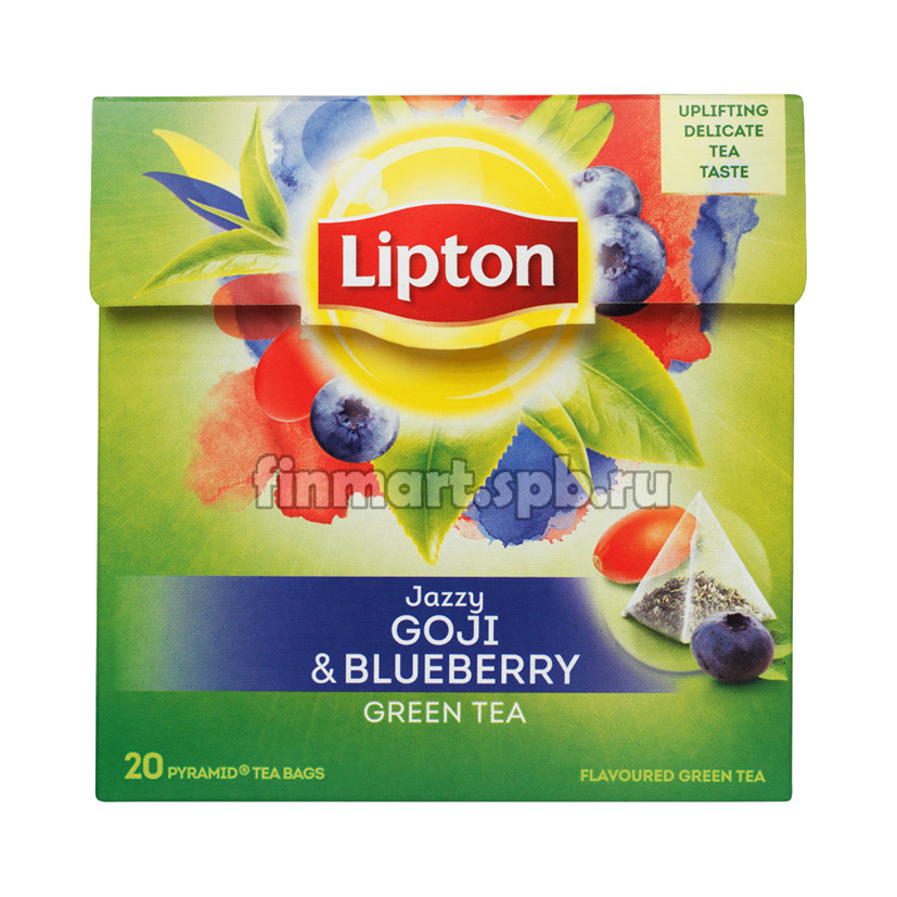 Зелёный чай Lipton Jazzi Goji&Blueberry (годжи, черника) - 20 пак.
