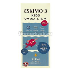 Рыбий жир для детей Eskimo - 3 kids (омега 3-6-9 + D3) - 210 мл._0