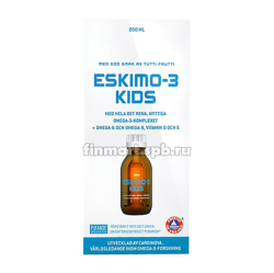 Рыбий жир для детей Eskimo - 3 kids (омега 3-6-9 + D3) - 210 мл._1