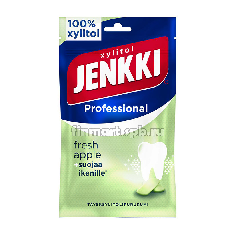 Жевательная резинка Jenkki Professional apple fresh (яблоко) - 80 гр.