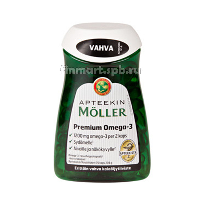 Витамины Moller Premium Omega-3 (Омега -3) - 76 капсул.