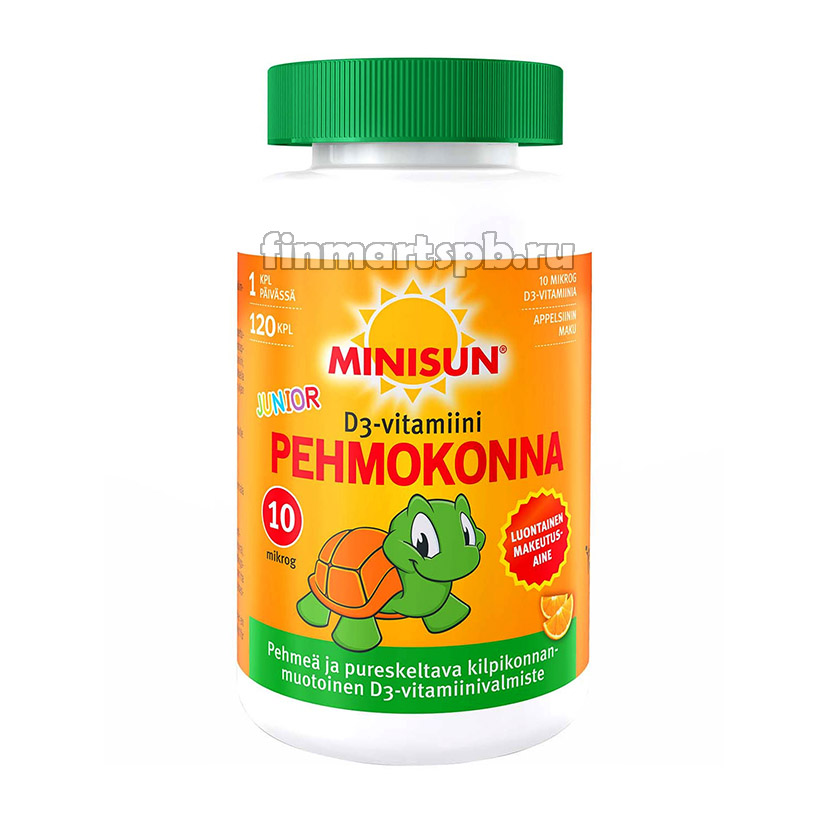 Витамин Д Minisun PEHMOKONNA Junior (d3 - 10мкг) - 120 шт.