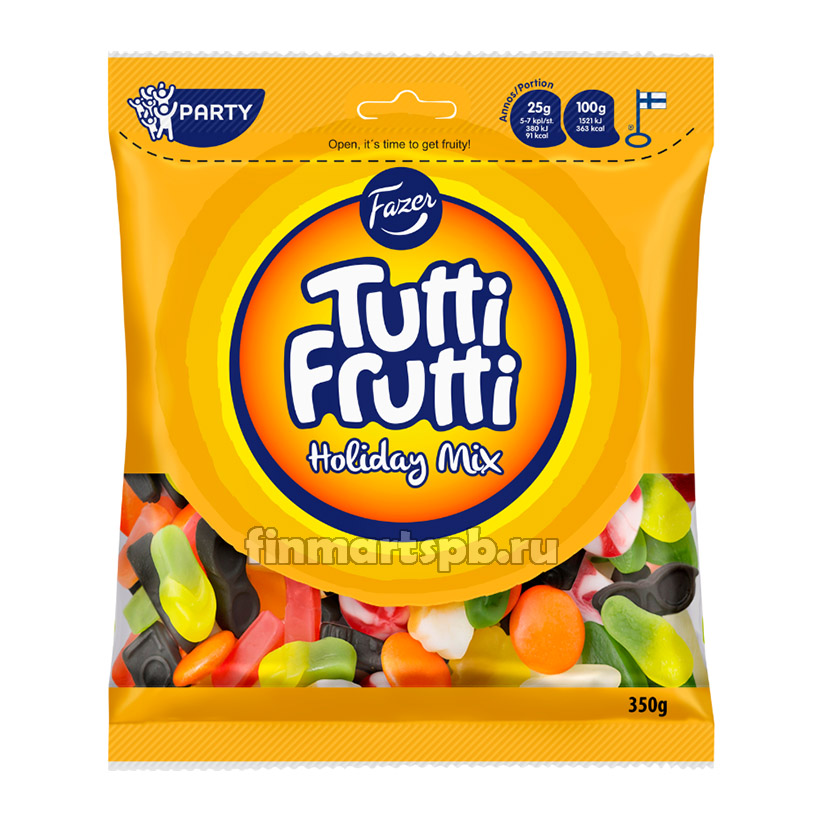 Жевательные конфеты Fazer Tutti Frutti Holiday Mix - 350 гр.