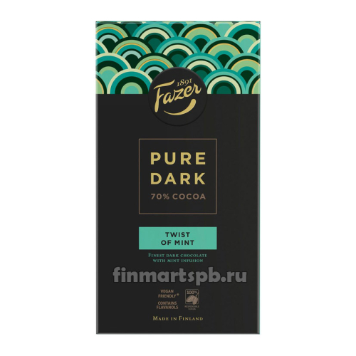 Fazer Pure Dark 70% cocoa twist of mint