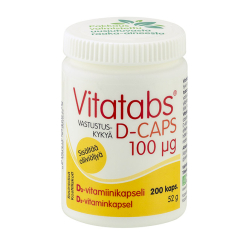 Витамин Д в капсулах Vitatabs D-caps 100 мкг, 200 таблеток_0
