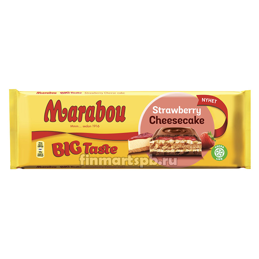 Молочный шоколад Marabou strawberry cheesecake