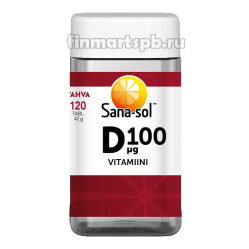 Sana-sol Vahva Vitamiini D (Сана-сол Витамин Д, без вкуса) 100 mkg - 120 таб._0