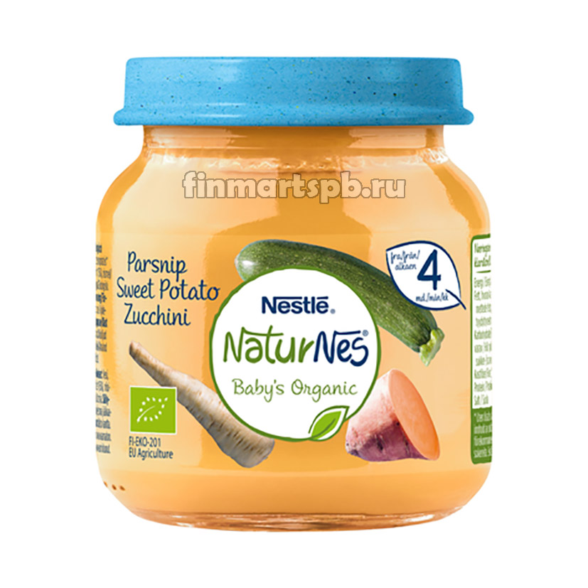 Готовое пюре Nestle parnsnip sweet potato zucchini (пастернак, сладкий картофель, цукини), 125 гр.