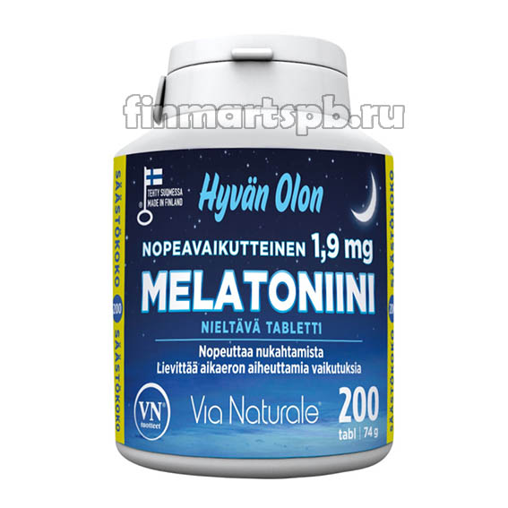 Витамины для улучшения сна Hyvan Olon Melatoniini 1.9 mg