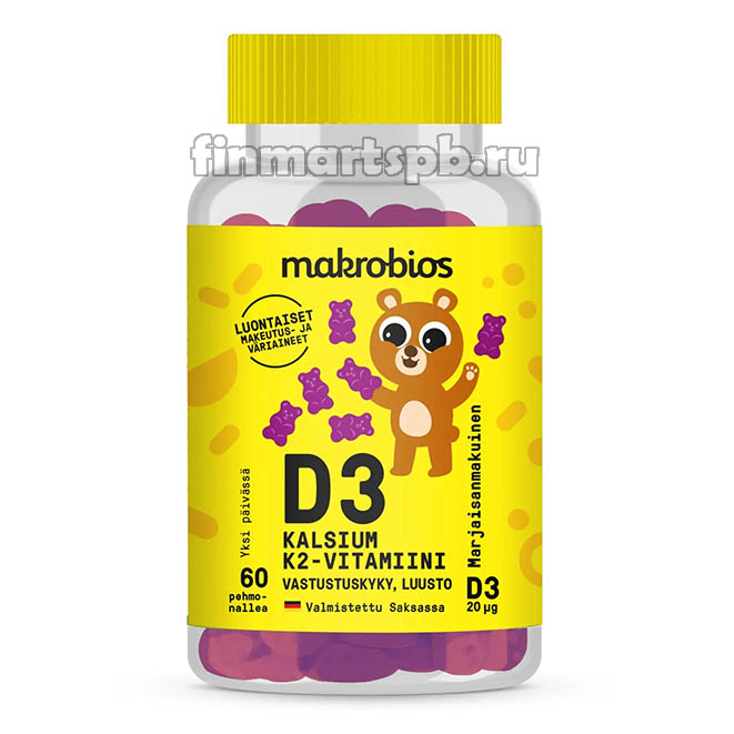 Витаминый комплекс для детей Makrobios D3, kalsium, K2
