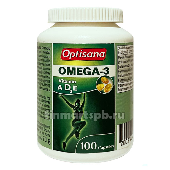 Витамины Optisana Omega 3 + A, D3, E (Омега 3) - 100 шт.