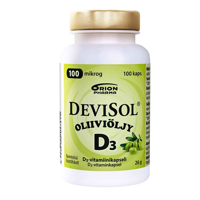 Витамин Д3 DeviSol 100 мкг Oliivioljy (на оливковом масле)