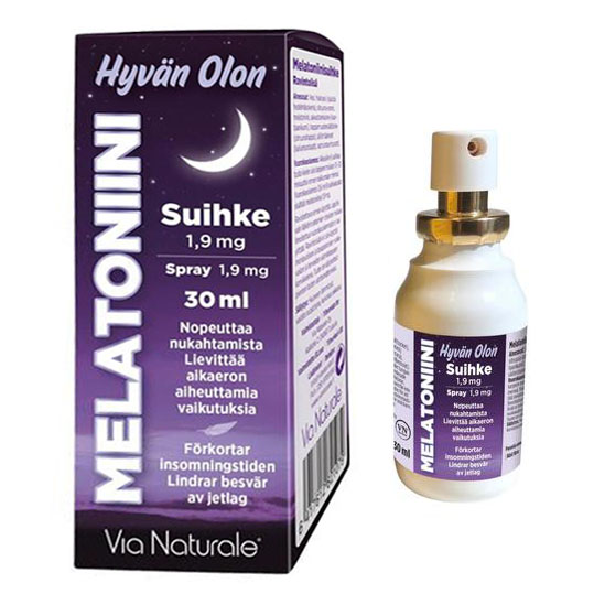 Витамины для улучшения сна Hyvan Olon Melatoniini (спрей) 1.9 mg , 30 мл.