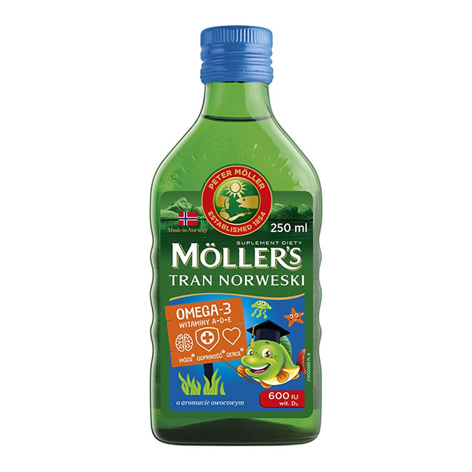 Рыбий жир для детей Moller Tran Omega 3 (Рыбий жир - яблочный вкус)