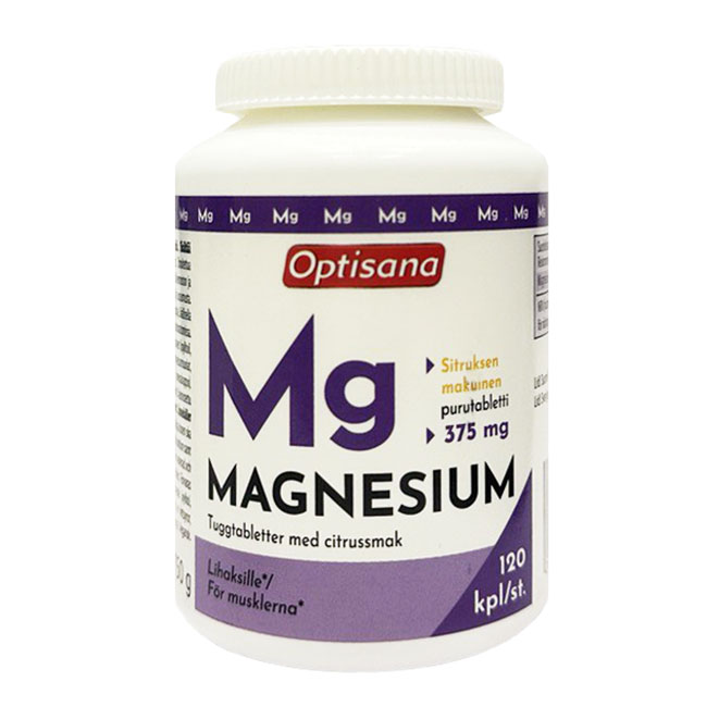 Магний Optisana magnesium 375мг (жевательные таблетки), 120 шт.