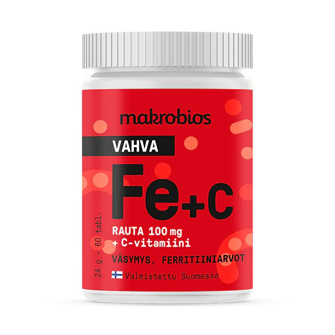 Витамины железо Makrobios Vahva Rauta + vitamin C