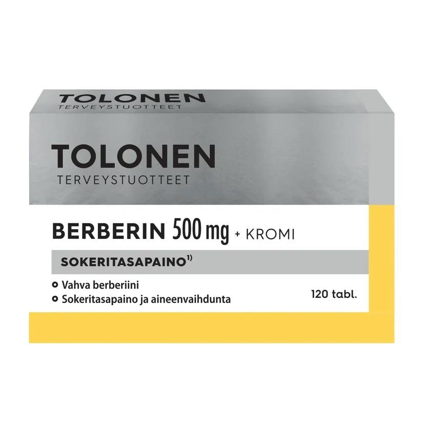 Витамины Берберин с хромом Tolonen Berberiini 500 mg + kromi, 120 таб.