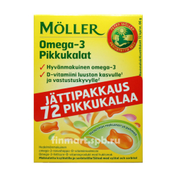 Витамины Moller Omega 3 pikkukalat (Моллер Рыбки) - 72 капсулы._1