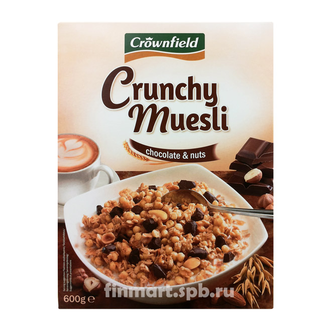 Мюсли с шоколадом и орехами Crownfield Crunchy Muesli - 600 гр.