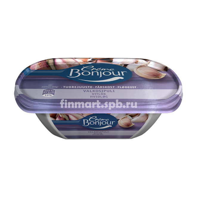 Сливочный сыр Creme Bonjour Valkosipuli (с чесноком) - 200 гр.