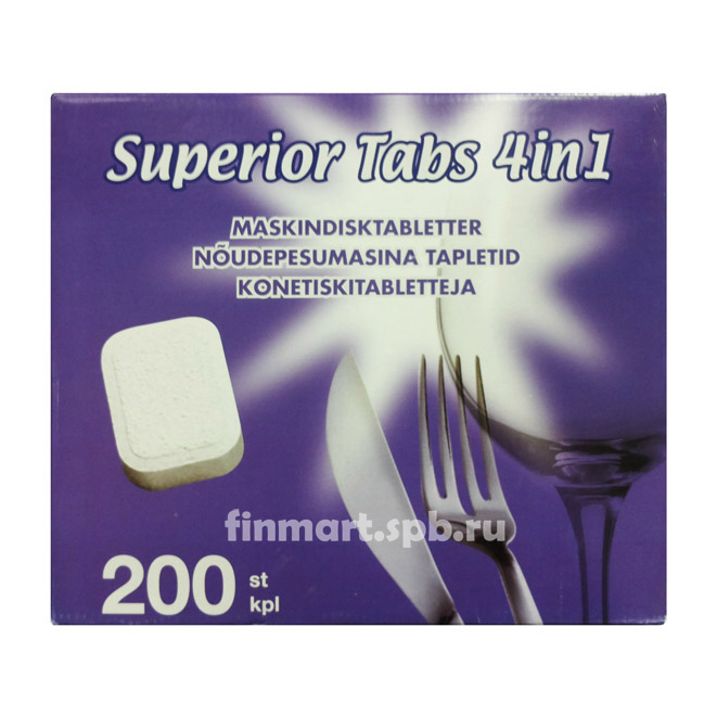Таблетки для ПММ Superior Tabs  4 in 1 - 200 таб.