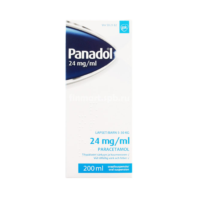 Жаропонижающий сироп Panadol (Панадол) 24 mg/ml  (5-30 кг) - 200 мл.