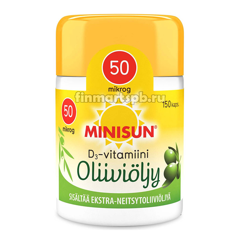 Витамин Д Minisun D-vitamiini 50 mkg Oliivioliy - 150 шт.